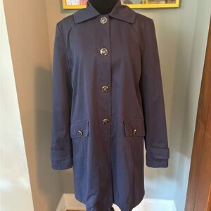 St. John Elegant Blue Trench Coat